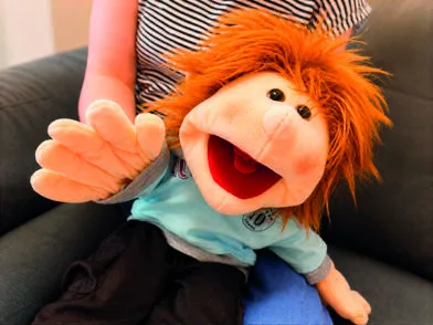 Handpuppe aus der heilpädagogischen Arbeit.